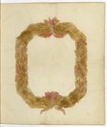 Rectangular wreath of pressed red and green algae