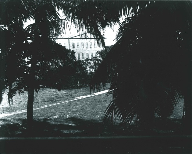 View across parade ground