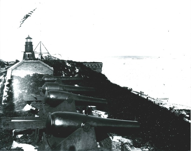 View of guns on barbette