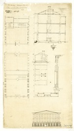 Plans and Sections of Officers Quarters and Kitchens