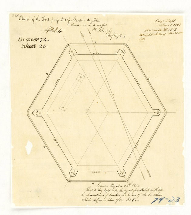 Sketch showing condition and progress of work