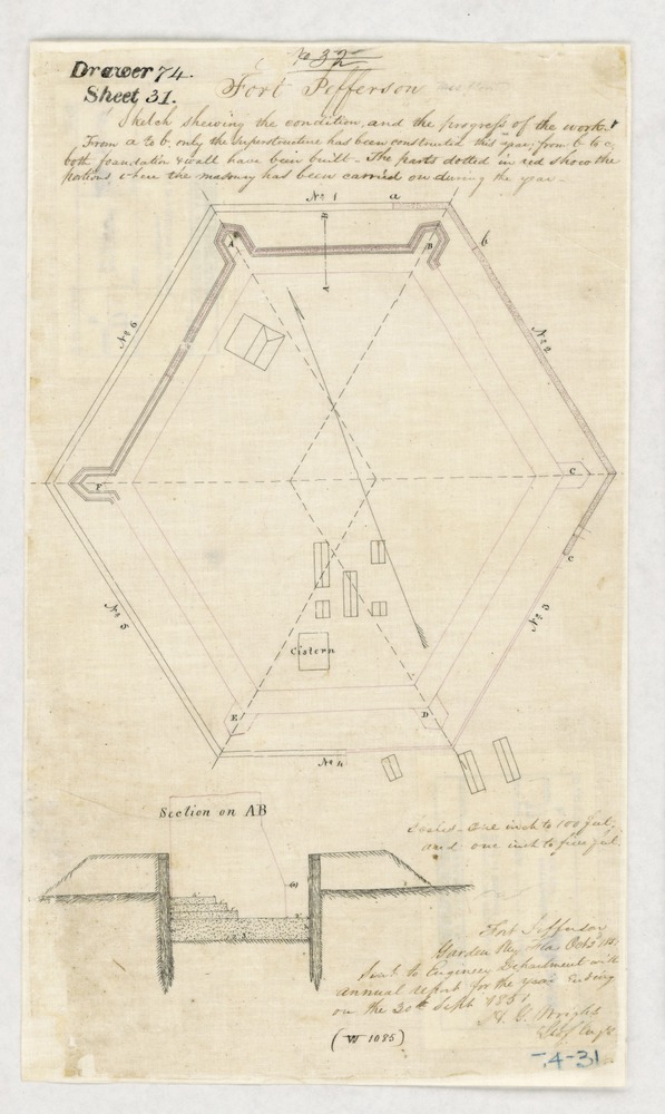 Plan of Bastion, Magazine, and Adjoining Casemates