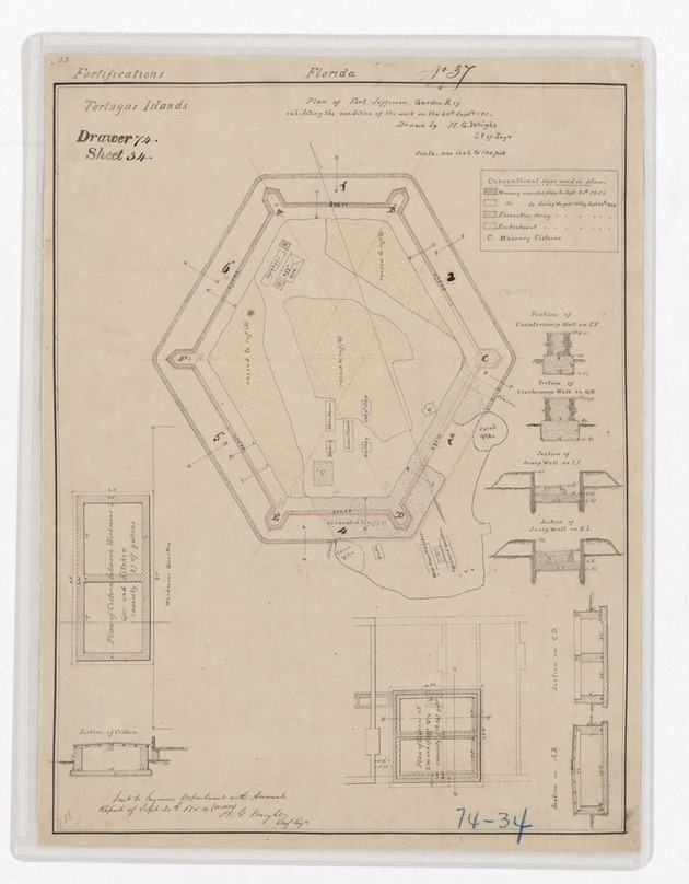 Plans of gateways and adjoining casemates
