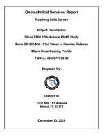 Geotechnical Report -- Roadway Soils Survey