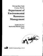 Dade County manatee protection plan, DERM technical report 95-5
