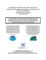 Southeast Florida Coral Reef Initiative, Maritime industry and coastal construction impacts workshop, Dania Beach, Florida, May 24-25, 2006