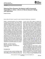 Balancing water resources development and environmental sustainability in africa: a review of recent research findings and applications