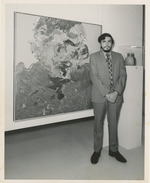 Salvatore LaRosa with his first prize painting at the Miami Art Center