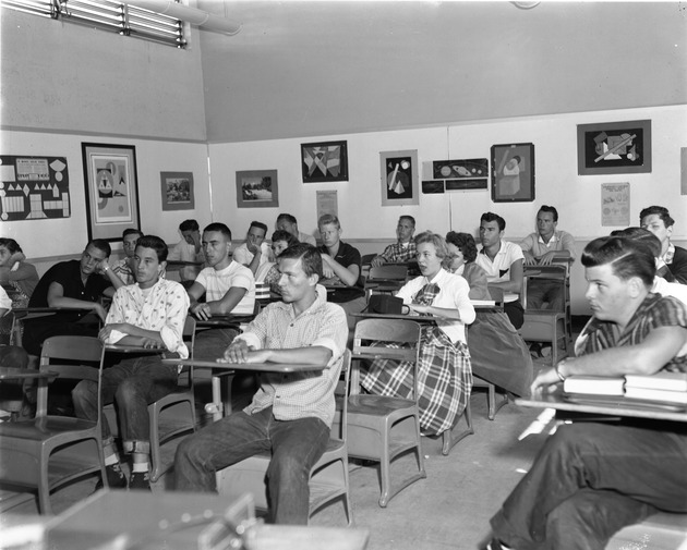 North Miami High School students in class