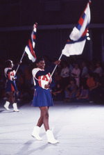 [1976-1977] American High School student carries flag at the North Miami Bicentennial Parade
