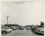 [1958-08-26] View of an accident scene on Biscayne Blvd. and 123 Street near Voyager Motel