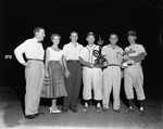 [1953-08-02] North Miami Baseball Chiefs and Eagles pose with trophies