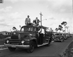 [1951-12-13] Fire Department engine 3 participating in parade at Sunkist Community Center event