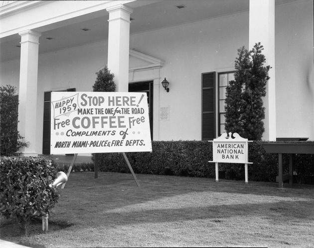 Coffee Break Safety Program sign located at the American National Bank on NE 9th and 125th Street