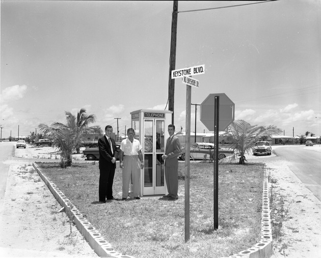 Southern Bell telephone booth located on Keystone Blvd. and N. Bayshore Drive