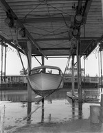 [1960-04-06] Boat lifts up at Challenger Marina on 133rd Street and Biscayne Blvd