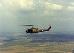 Red 8 helicopter in flight