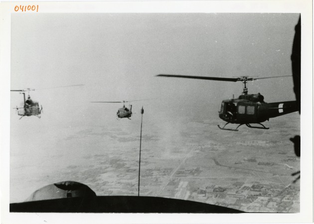 Three 116th AHC UH-1Ds in flight - 