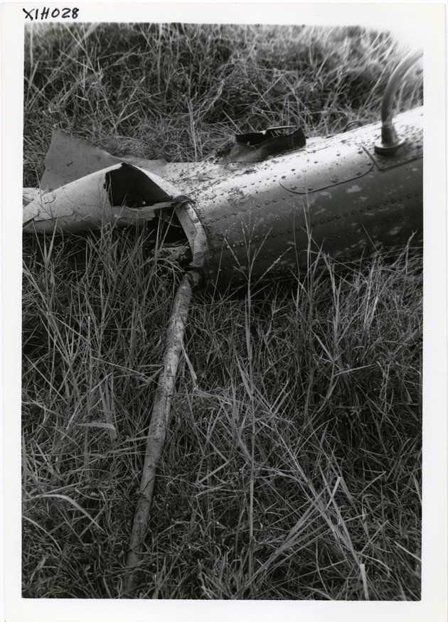 Helicopter wing wreckage
