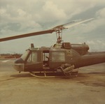 Close up of UH-1B helicopter, Soc Trang