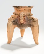 Huetar Culture tripod vessel with effigy of mythical animal.