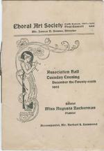 Choral Art Society Sixth Season, First Concert