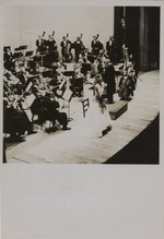 Conductor Alberto Bolet with the symphony orchestra in Cuba