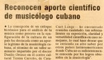 [12.27.1991] Reconocen aporte cientifico del musicologo cubano