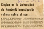 [07-17-1987] Elogian en la Universidad de Humboldt investigacion cubana sobre el son