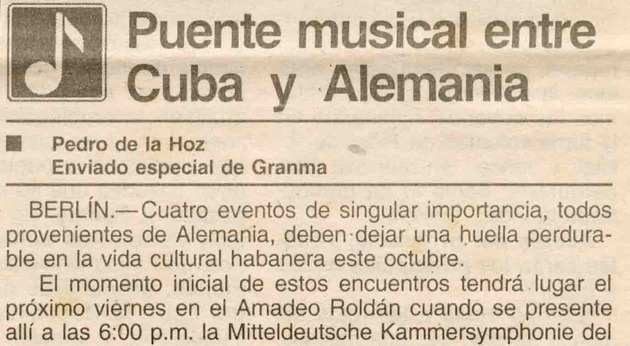 Puente musical entre Cuba y Alemania