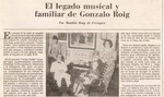 El legado musical y familiar de Gonzalo Roig