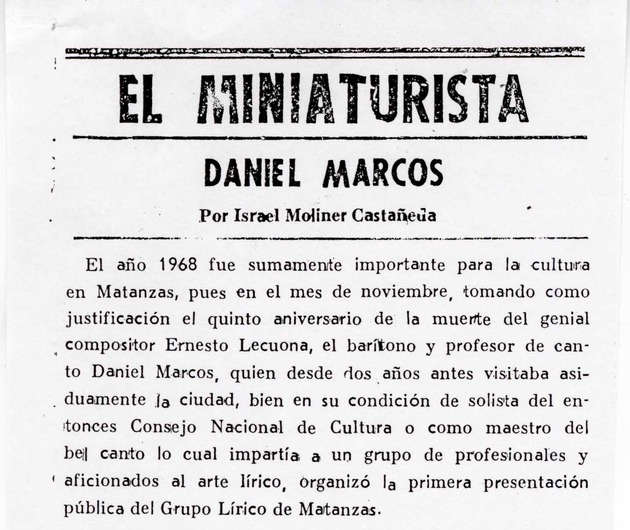 El miniaturista: Daniel Marcos
