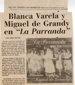 Blanca Varela y Miguel de Grandy en La Parranda