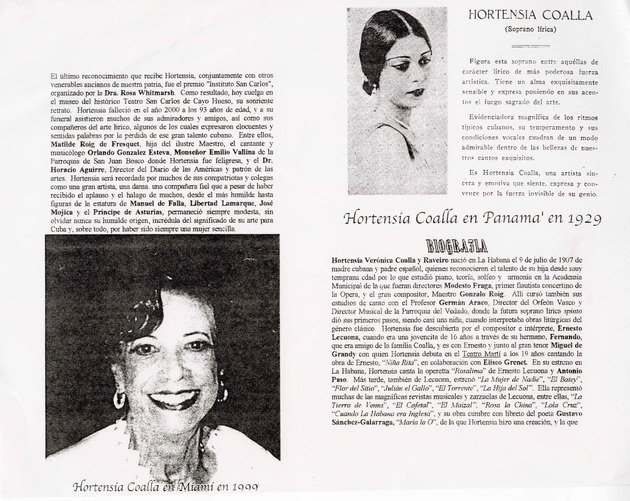 Biografia y carrera de Hortensia Coalla - Front Page