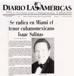 Se radica en Miami el tenor cubanomexicano Isaac Salinas