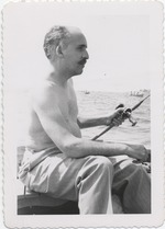 Abril Lamarque fishing on boat