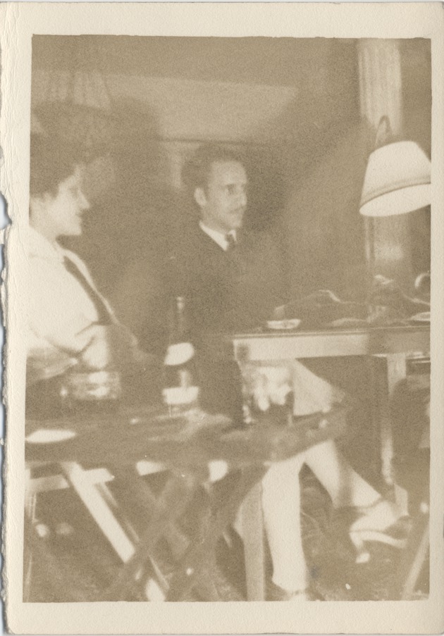 Abril Lamarque (pictured right) sitting next to unidentified woman - Recto