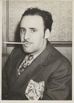 Abril Lamarque with a cigarette in his mouth