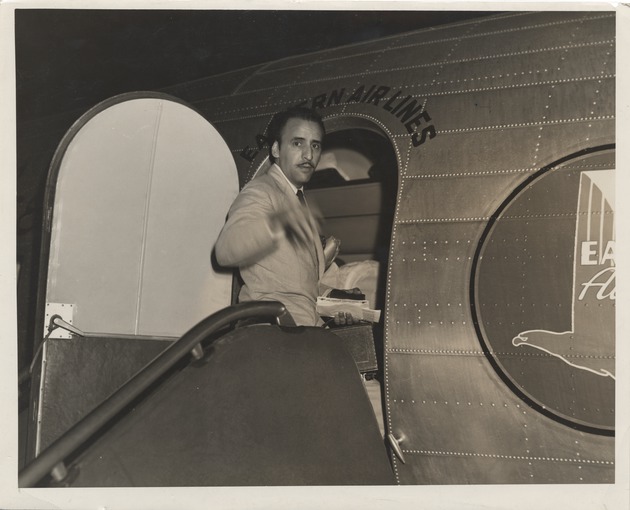 Abril Lamarque boarding an Eastern Air Lines airplane - Recto
