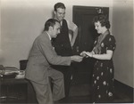 Abril Lamarque (pictured left) with unidentified man and unidentified woman