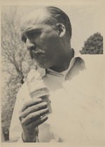 Abril Lamarque holding ice cream cone