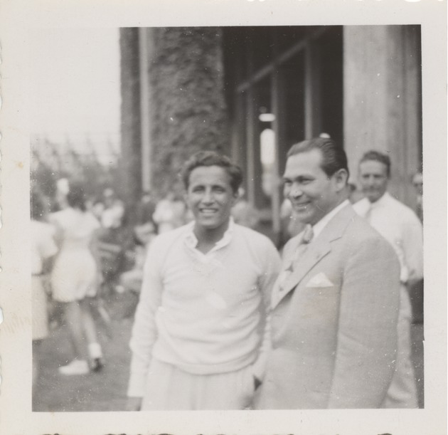 Cuban President Fulgencio Batista (pictured right) with unidentified man - Recto