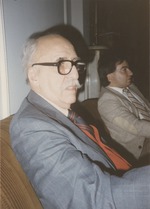 Abril Lamarque (pictured left) sitting next to unidentified man