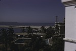 [1961-01] View of pool and sea from Hotel Caribe, Cartagena