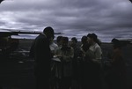 Harry Belafonte and admirers at Gander, Newfoundland