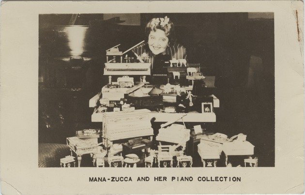 Mana-Zucca and her piano collection postcard - 
