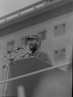 Fidel Castro speaks at the Antofagasta Hotel, Antofagasta, Chile 1