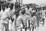 Students marching past National Palace in parade, Port-au-Prince 1