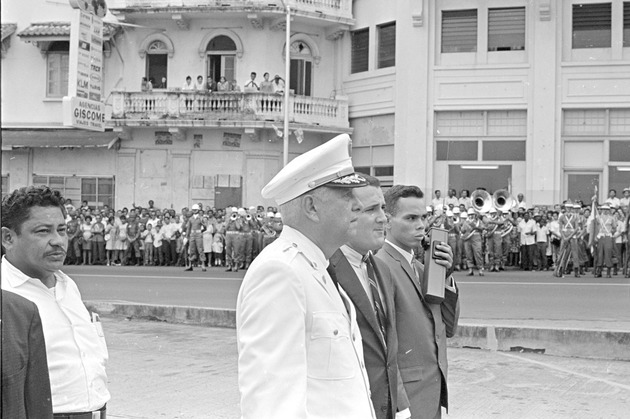 General Bolivar Vallarino, Commander in Chief of the National Guard, Dr. Arnulfo Arias President of Panama inauguration parade 2