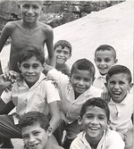 Children on the dock, Amazon River, Robert F. Kennedy Latin American tour, Brazil